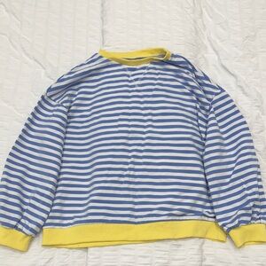 Amazon Blue and Yellow Striped Women's Top